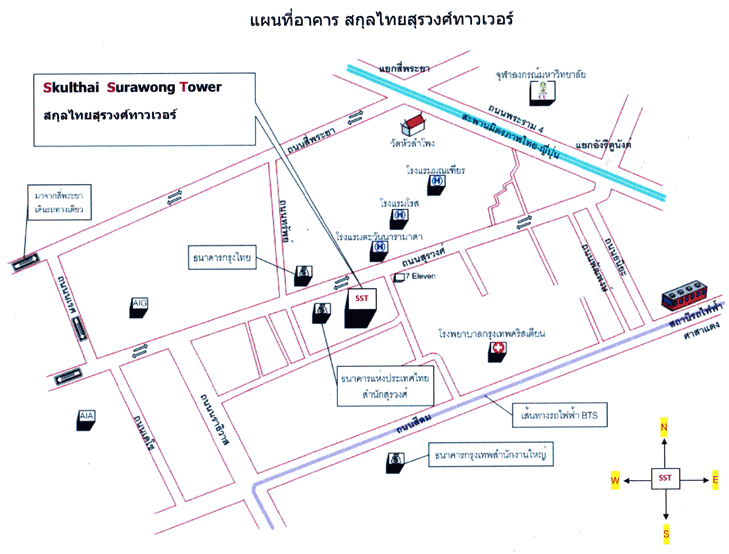 แผนที่ ที่ตั้ง นิติบุคคลอาคารชุด สกุลไทย สุรวงศ์ ทาวเวอร์